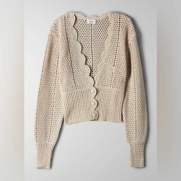 Aritzia Wilfred Crochet Caraway Cardigan Size S - Picture 5 of 14